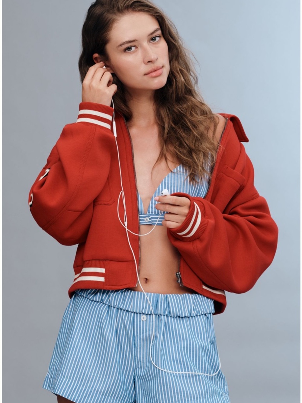 Anthropologie Maeve Red Varsity Jacket - XL